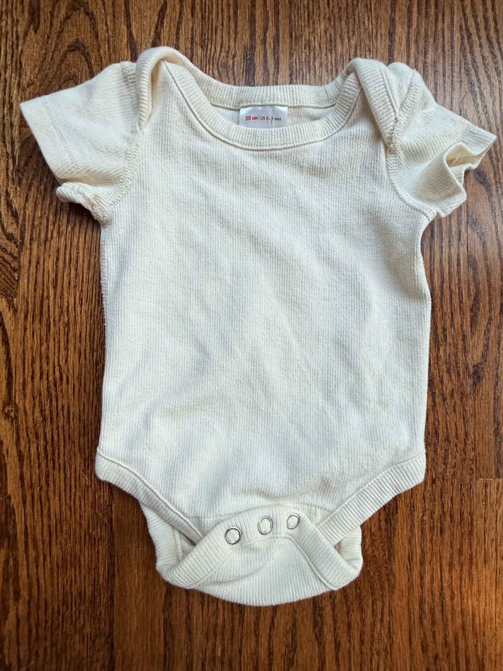 Hanna Andersson Cream Ribbed Onesie Bodysuit 0-3 Montgs